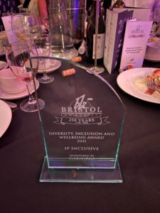 Photo of IP Inclusive's new glass trophy