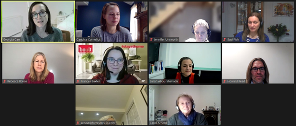 A screenshot showing 10 people in a virtual meeting