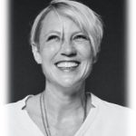 Black and white headshot of Sabine Rehaber
